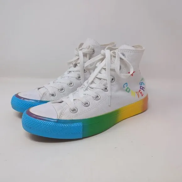 Converse Pride Sneakers Rainbow White 7 5 High Top