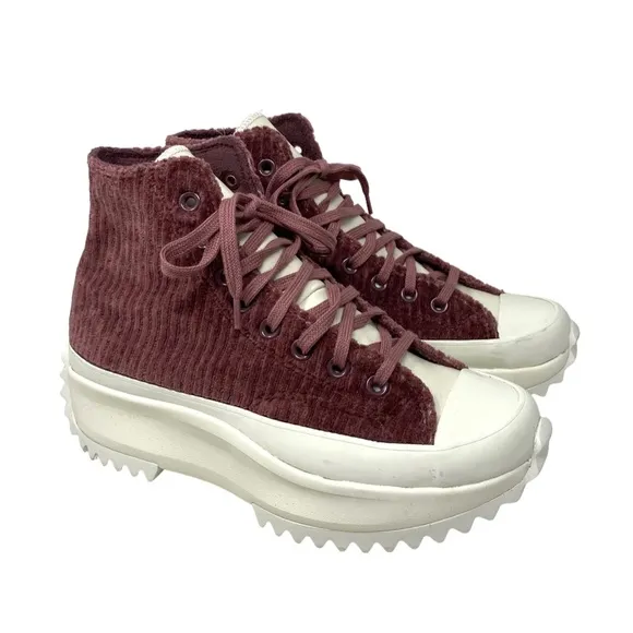 Converse Run Star Hike High Top Velvet Wine Women's Size Sneakers A03252C