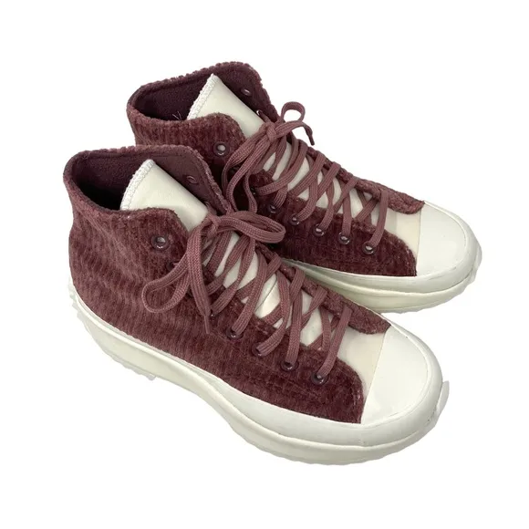 Converse Run Star Hike High Top Velvet Wine Women's Size Sneakers A03252C