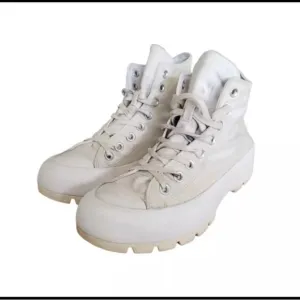Converse White Lugged Platform Sneakers 8.5