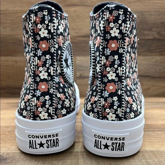Converse Women's Floral High-Top Sneakers - Black and White
