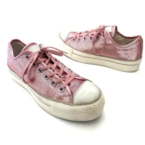 Converse Women’s Pink Sequin CTAS Low Top Platform Sneakers