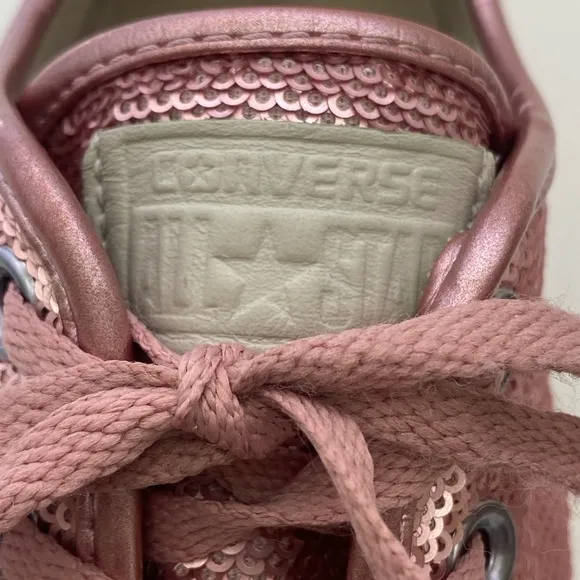 Converse Women’s Pink Sequin CTAS Low Top Platform Sneakers