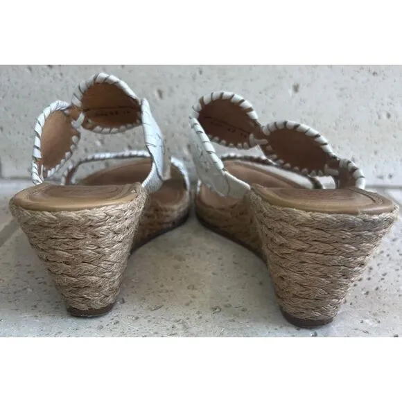 COPY - Jack Rogers Shelby White Leather Wedge Espadrille Slip On Sandals Size 8…