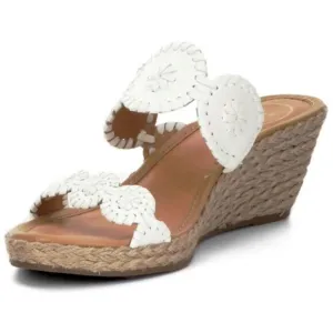 COPY - Jack Rogers Shelby White Leather Wedge Espadrille Slip On Sandals Size 8…