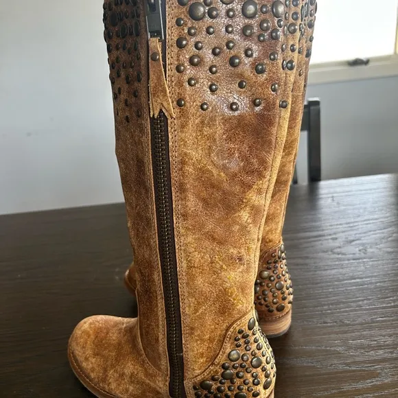 Corral Brown Studded Combat Boots