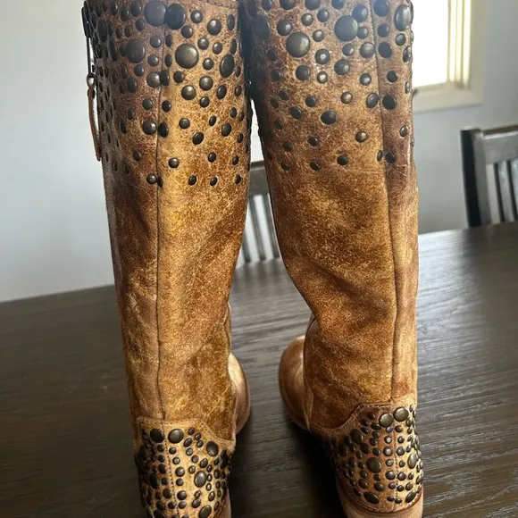 Corral Brown Studded Combat Boots