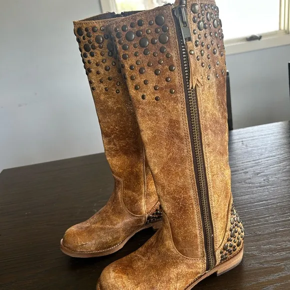 Corral Brown Studded Combat Boots