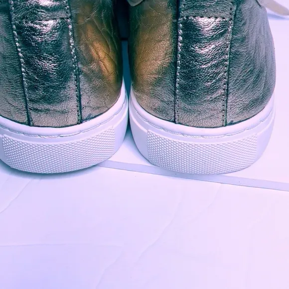Corso Como Simone Gold Pebbled  Textured Leather Lace Up Sneakers - Size 6 Women