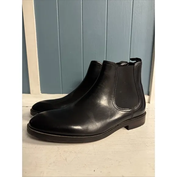 Craftmaster By Clarks Black Leather Oliver Chelsea Chukka Boots Men's Size 10