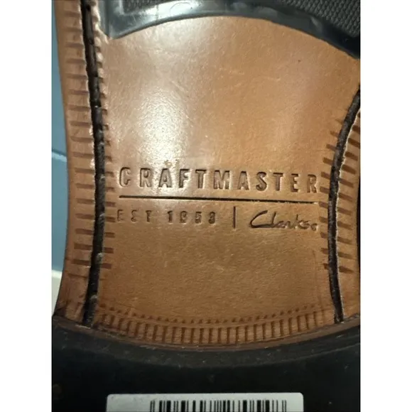 Craftmaster By Clarks Black Leather Oliver Chelsea Chukka Boots Men's Size 10