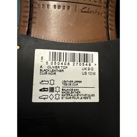 Craftmaster By Clarks Black Leather Oliver Chelsea Chukka Boots Men's Size 10