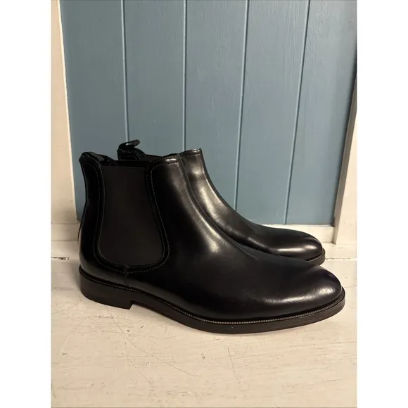Craftmaster By Clarks Black Leather Oliver Chelsea Chukka Boots Men's Size 10
