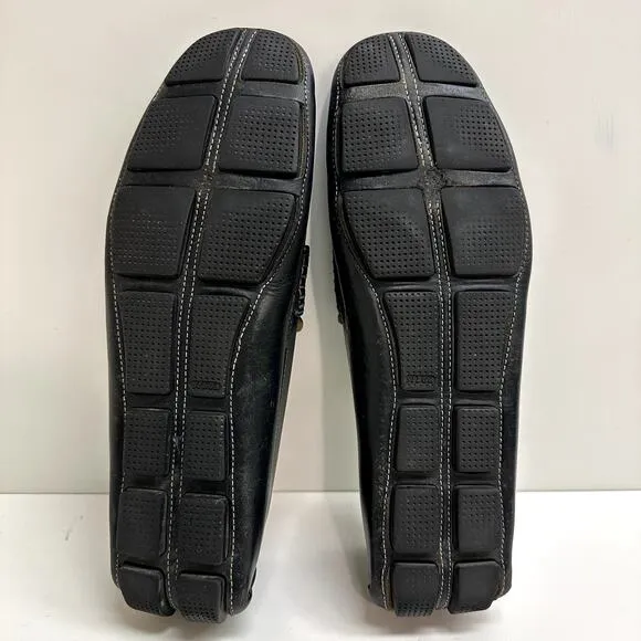 Crockett &amp; Jones Black Calf Leather Penny Loafer Driving Shoes Size US 10 / UK 9