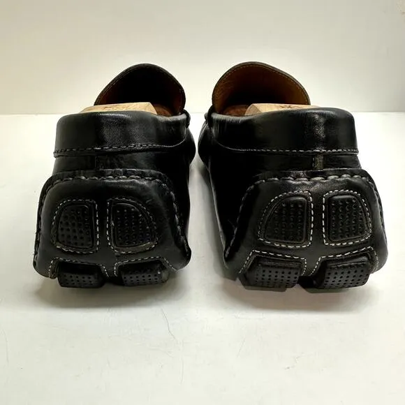 Crockett &amp; Jones Black Calf Leather Penny Loafer Driving Shoes Size US 10 / UK 9
