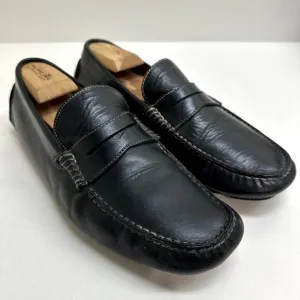Crockett &amp; Jones Black Calf Leather Penny Loafer Driving Shoes Size US 10 / UK 9