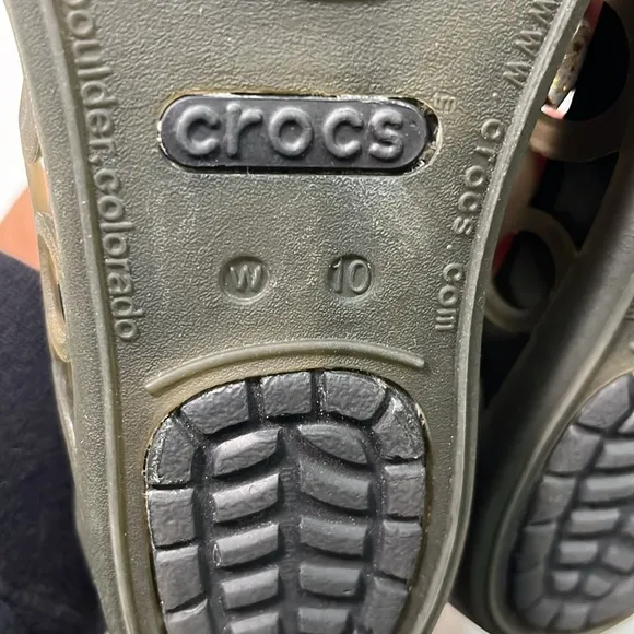 CROCS Adrina Ballet Open Toe Slip On Flats Gray Espresso Brown Size 10