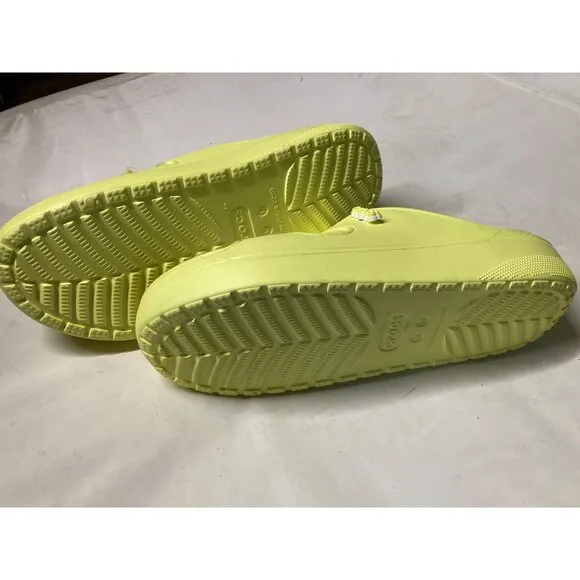 Crocs Classic Cozzzy Sandal Yellow Men Size 13 Fuzzy Lined Slip-On New With Tag