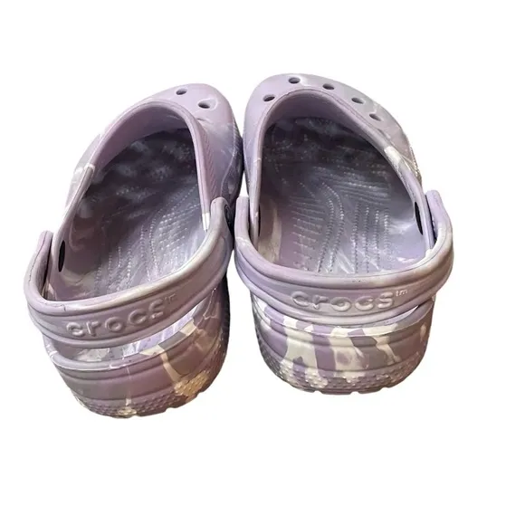 CROCS Classic Marbled Clog Shoes Purple White 6