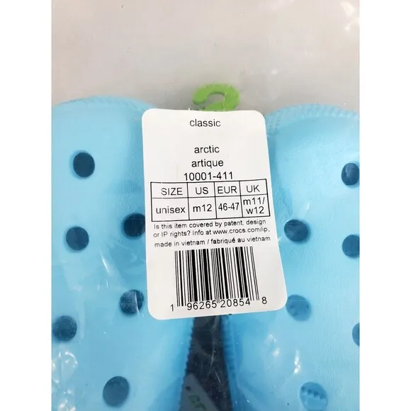 Crocs Classic Sandals Mens Size 12 Arctic Blue Slip On Waterproof  Casual Strap