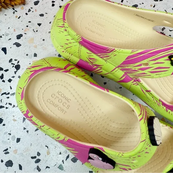 CROCS Classic Spring Break Crush Platform Women’s Lime Slip On Sandals Sz 7