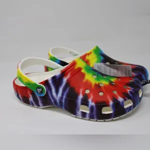 Crocs Classic Tie Dye Sandals Rainbow Slip-On Shoes Women's‎ 12 Men's 10 NWT