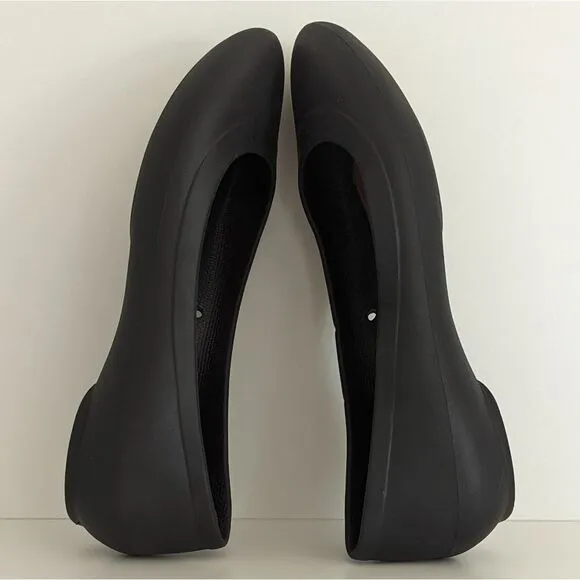 Crocs Lina Iconic Comfort Black Almond Toe Flats 10