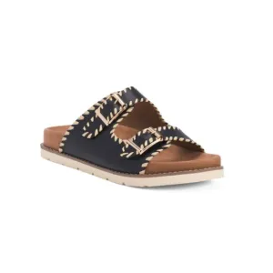 CUSHIONAIRE Black Wyatt Braided Sandals