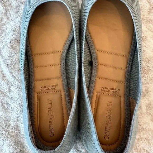 Cynthia Rowley Chelsea Flats Almond Toe Slip On Blueish Gray Knit size 8.5M NWOT