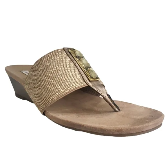 Dana Buchman Pewter Slip on Thong Sandals 9.5…