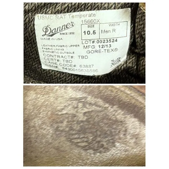 Danner USMC RAT Coyote Leather Tactical Combat Boots Men’s 10.5 R