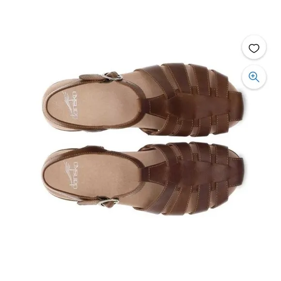 Dansko Brie Sandals Brown Leather Ankle Strap Size 41 Size 10.5-11