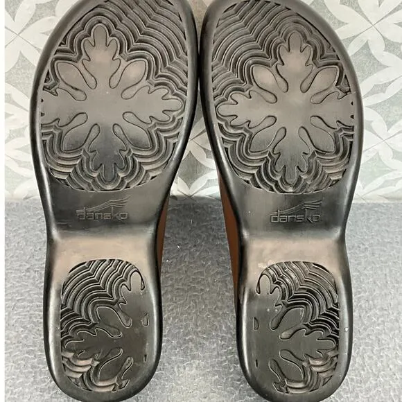 Dansko Desiree Brown Leather Slip On Comfort Clog Loafer Women 8 /38