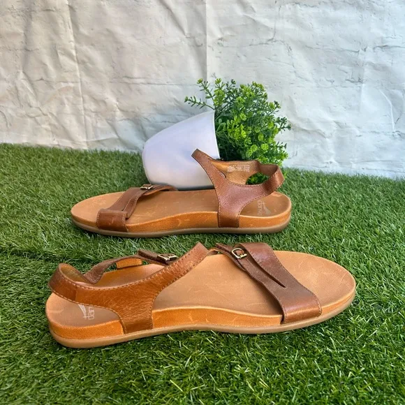 Dansko Janelle Sandal - Tan Glazed Kid Leather sandals Women size 41 US 10.5 new