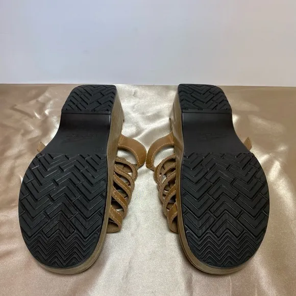 Dansko Marion Strappy  Clog  Slide Tan Leather Sandal Sz EU 41 US 10.5-11