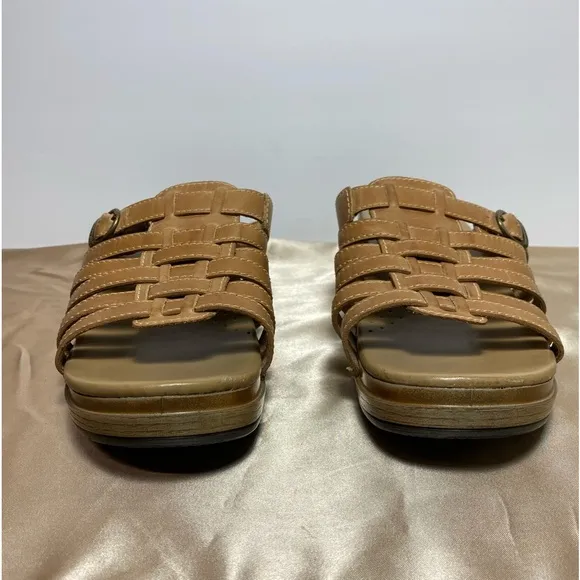 Dansko Marion Strappy  Clog  Slide Tan Leather Sandal Sz EU 41 US 10.5-11