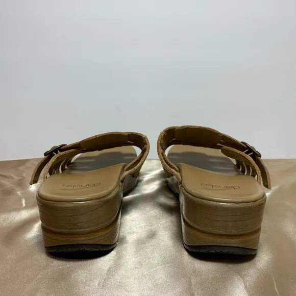 Dansko Marion Strappy  Clog  Slide Tan Leather Sandal Sz EU 41 US 10.5-11