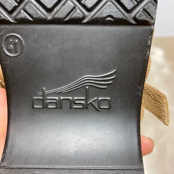 Dansko Marion Strappy  Clog  Slide Tan Leather Sandal Sz EU 41 US 10.5-11
