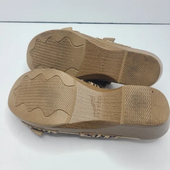 Dansko Sophie Slip On Sandals Leopard Suede Buckle Size EU‎ 40