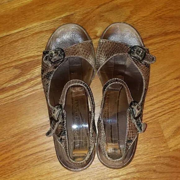 Dansko Snakeskin Print Leather sandals