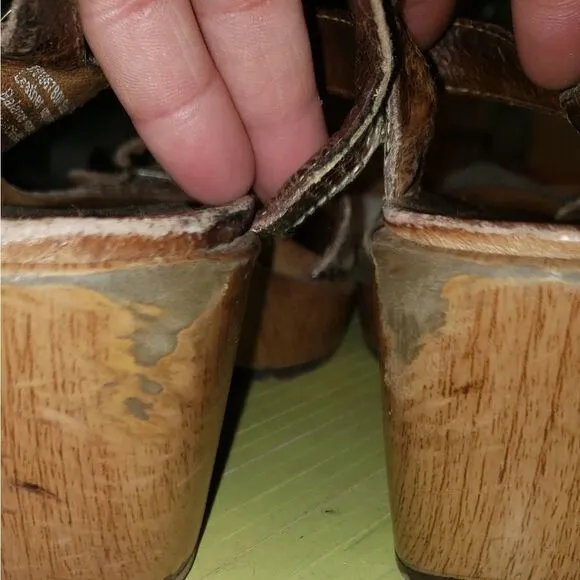 Dansko Snakeskin Print Leather sandals