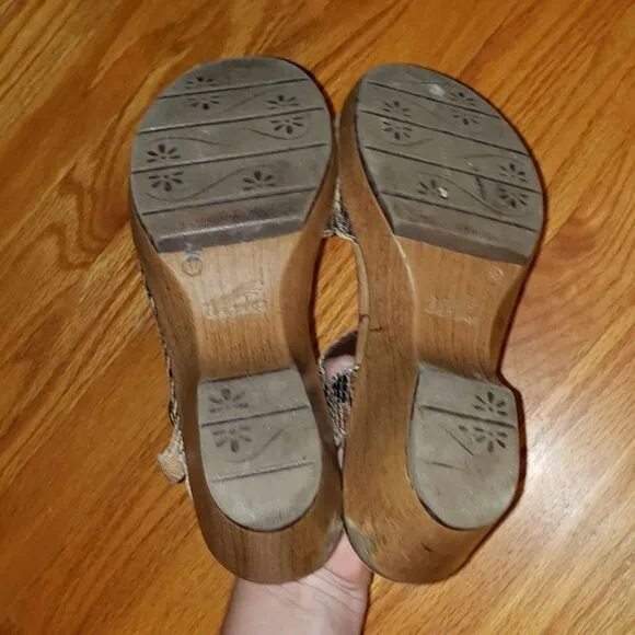 Dansko Snakeskin Print Leather sandals