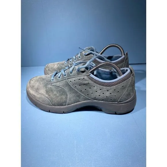 Dansko Womens Elaine Sneakers Shoes Blue 4406721005 Low Top Leather Lace Up 7.5