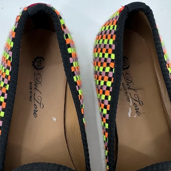 Del Toro Colorful Loafers Checkered Neon Womens 10