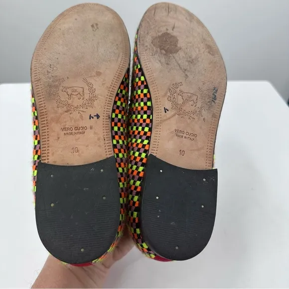 Del Toro Colorful Loafers Checkered Neon Womens 10