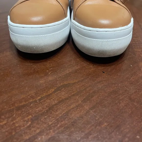 Deltan Camel Brown Chloe Leather Lace Up Platform