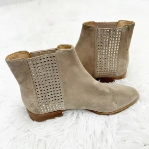 Diane Von Furstenberg Jena Studded Suede Ankle Chelsea Boots