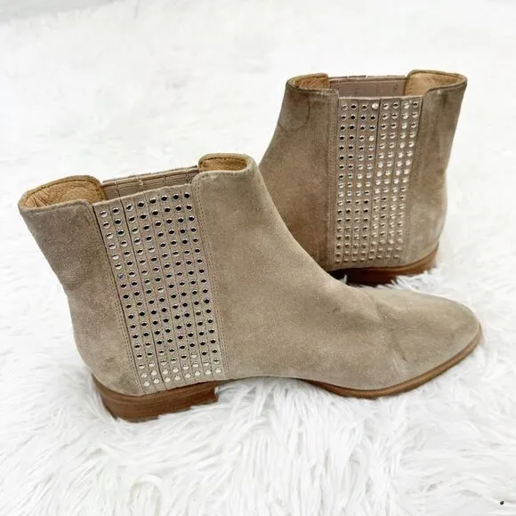 Diane Von Furstenberg Jena Studded Suede Ankle Chelsea Boots