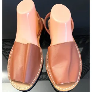 Diegos Spanish Brown Leather Avarcas Men’s Sandals 44/11 Slip on Back Strap NEW