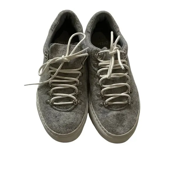 Diemme Italian Grey wool Low Top Lace Up Sneakers